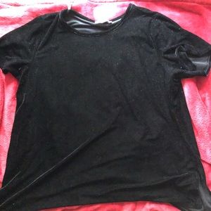 Velvet Black Top w/ Slits